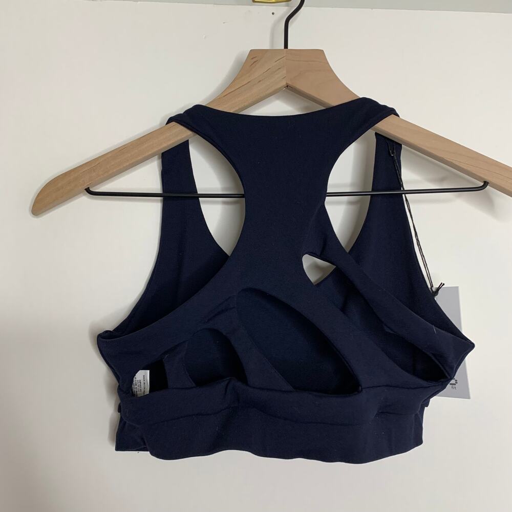 9two5fit Get in Line Navy Sports Bra Womens New Medium - Picture 4 of 10